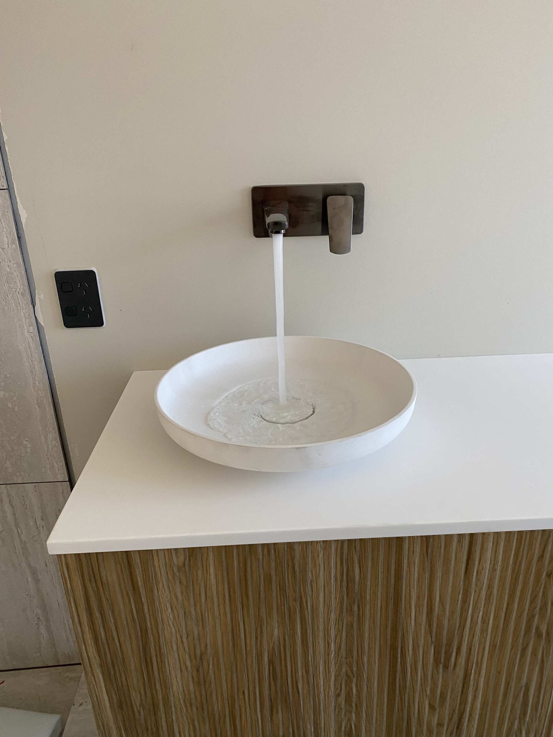 Our showhome, 36 Atkins Rd, main bathroom vanity