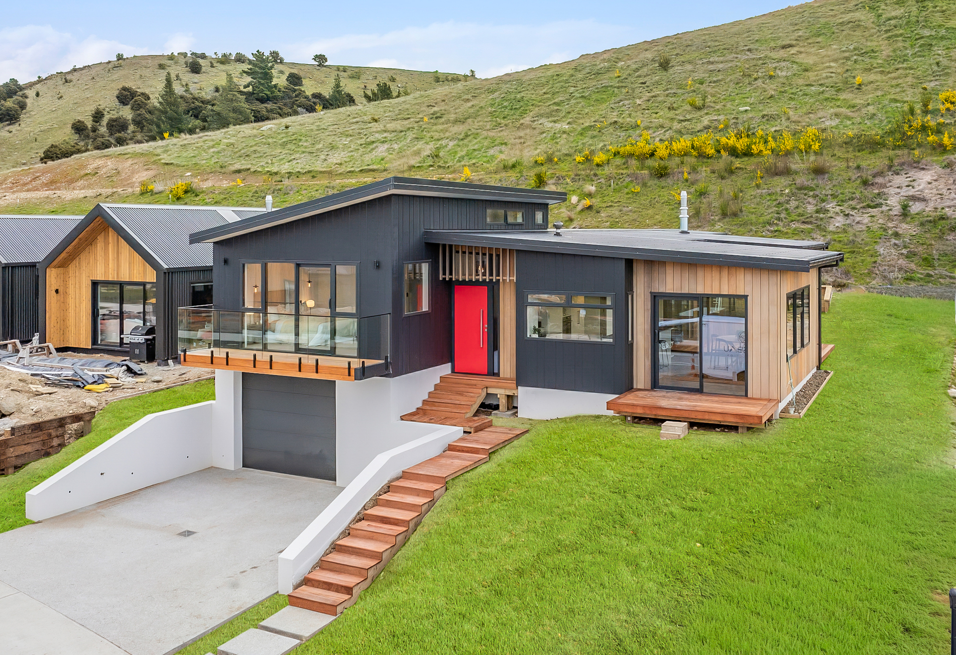 Our showhome, 36 Atkins Rd, aerial shot